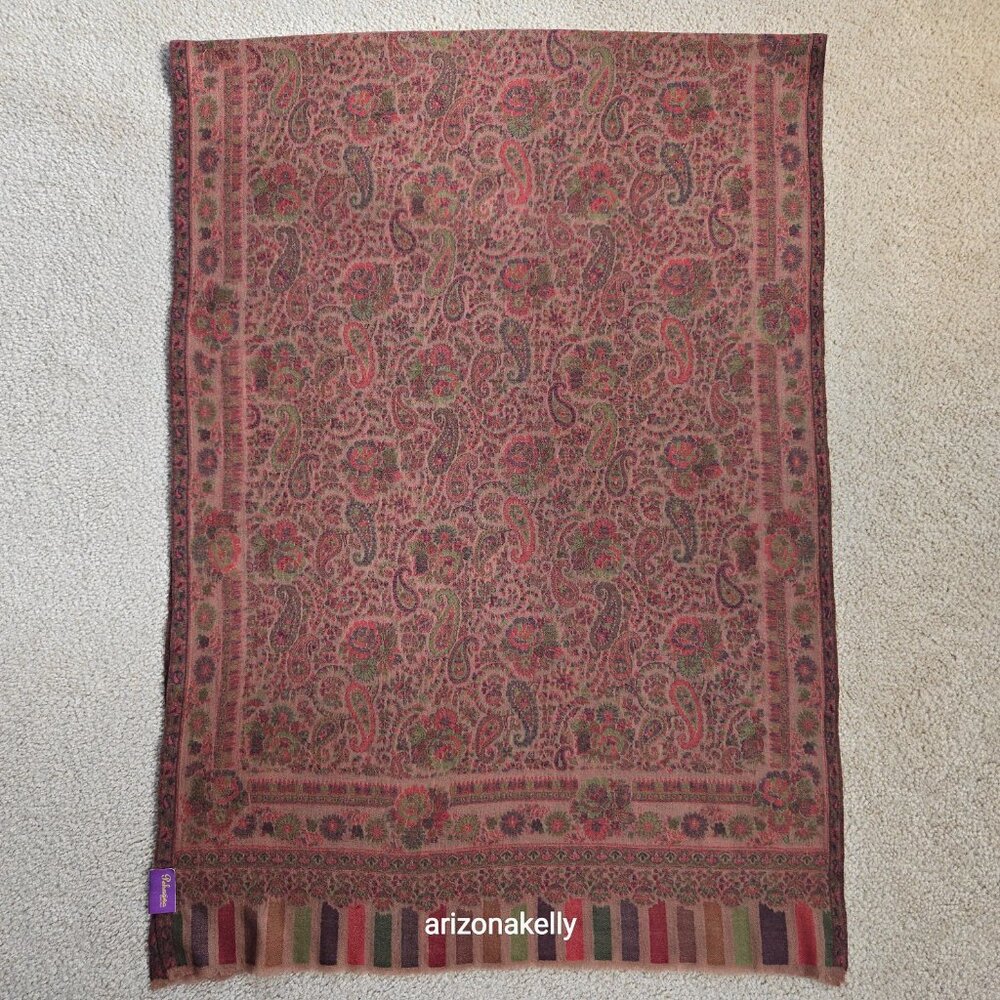 NWT Wool Scarf Lightweight Colorful Paisley - Picture 6 of 11